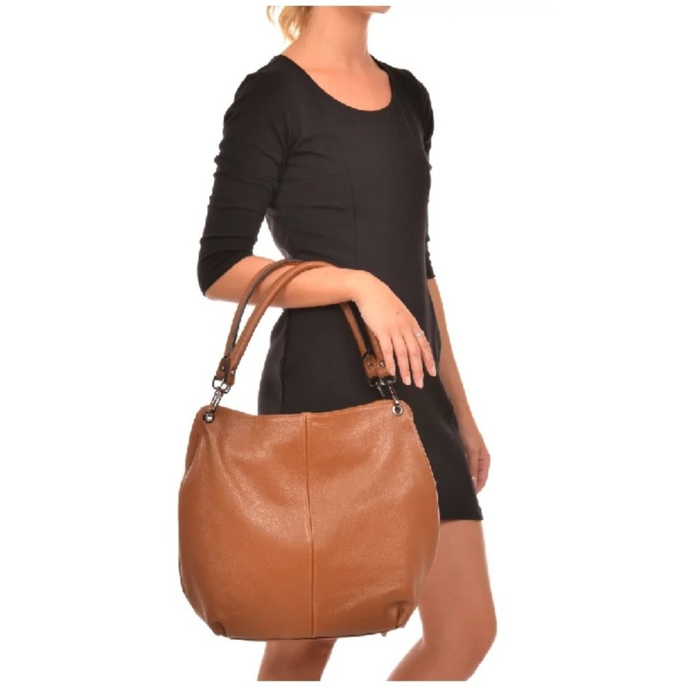 ANNA LUCHINI Top Handle Cognac Bag
